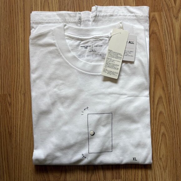 NWT Uniqlo PEACE FOR ALL Graphic T-Shirt (Ichiro Suzuki) White Unisex Size XL - Picture 3 of 7